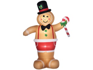 Figurines de noël gonflables, bonhomme en pain d'épice gonflable, 2 m, avec gonfleur, multicolore