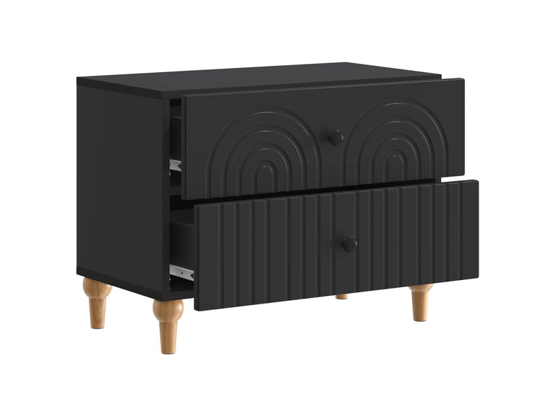  Table de chevet noir 62 x 34,5 x 48 cm bois d'ingénierie  - Conforama C