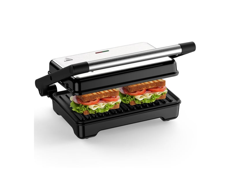  Appareil à croque-monsieur 1500 w, gril 180°, plaques antiadhésives, noir  - Conforama A
