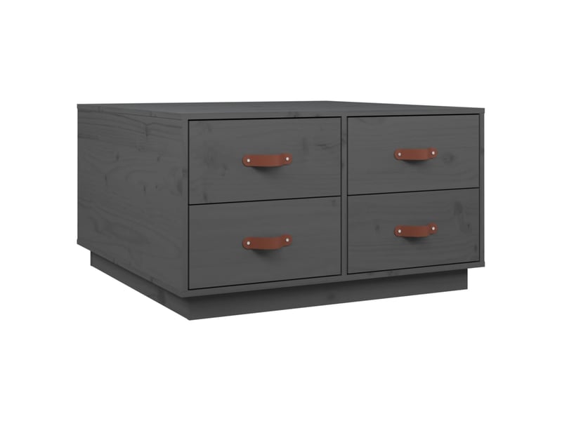  Table basse | table de salon gris 80x80x45 cm bois massif de pin  - Conforama A