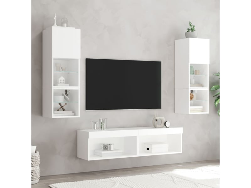 Meubles tv avec lumières led blanc 60x30x30 cm - Conforama D
