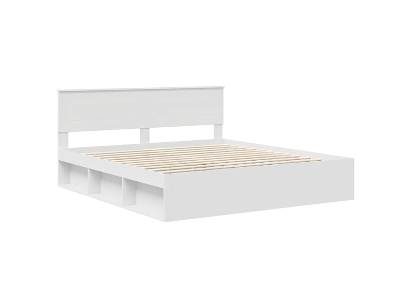  Lit double- lit adulte -  cadre de lit blanc 200 x 200 cm bois d'ingénierie  - Conforama C