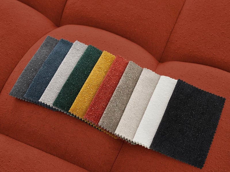  Bobochic canapé droit fixe 3 places everest tissu texturé orange EVEREST - Conforama C