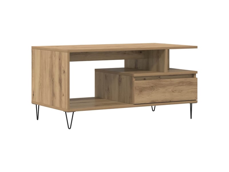  Table basse - table de salon - table à thé chêne artisanal 90x49x45 cm bois d'ingénierie  - Conforama A