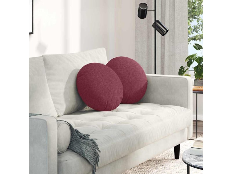  Lot de 2 coussins de siège, coussins décoratifs tissu bordeaux ø40 x 13 cm cf59778  - Conforama B