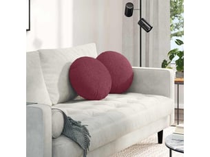 Lot de 2 coussins de siège, coussins décoratifs tissu bordeaux ø40 x 13 cm cf59778