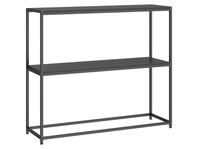  Table console en acier 2 étagères design moderne pour salon entrée couloir noir 100 x 30 x 87 cm  - Conforama B