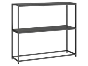 Table console en acier 2 étagères design moderne pour salon entrée couloir noir 100 x 30 x 87 cm