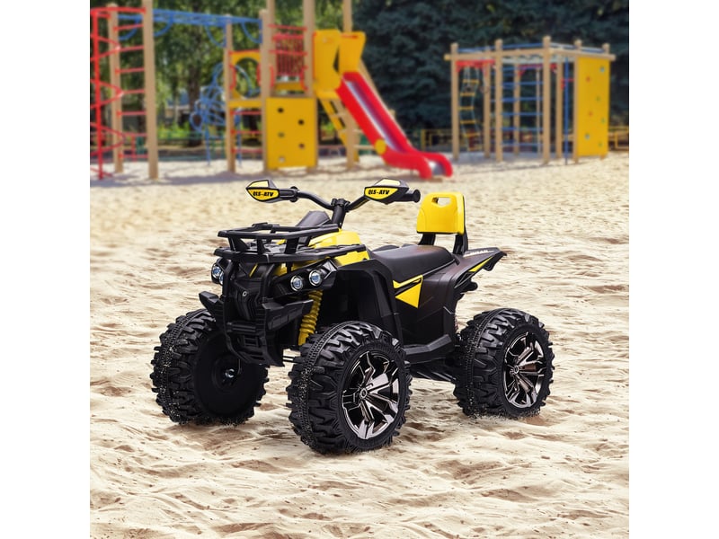  Quad électrique 12 v pour enfants avec phares et batterie rechargeable, 3-5 ans, 100 x 65 x 73 cm, jaune  - Conforama D
