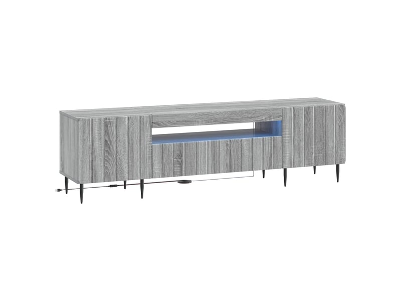  Meuble tv - banc tv - meuble de rangement led sonoma gris bois d'ingénierie  - Conforama A