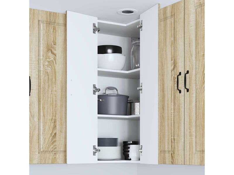  Meuble mural de cuisine, armoire d'angle cuisine porto chêne sonoma 57x57x100cm  - Conforama D