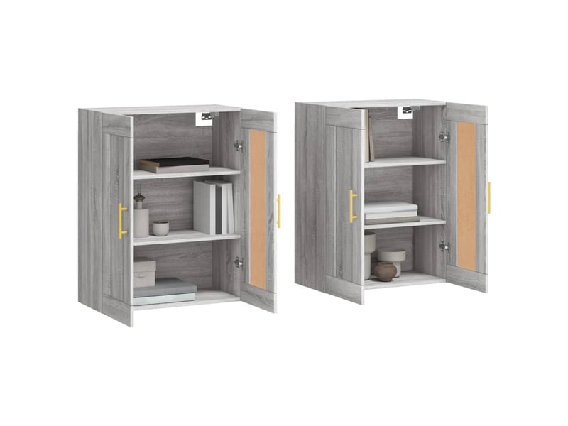  Armoires murales 2 pcs sonoma gris bois d'ingénierie shl69018  - Conforama C