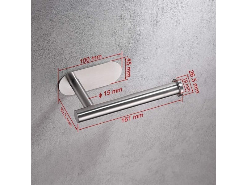  M34052 porte papier toilette mural inox 304 sans percage autocollant 3m gris  - Conforama B