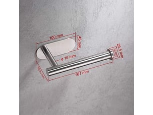 M34052 porte papier toilette mural inox 304 sans percage autocollant 3m gris
