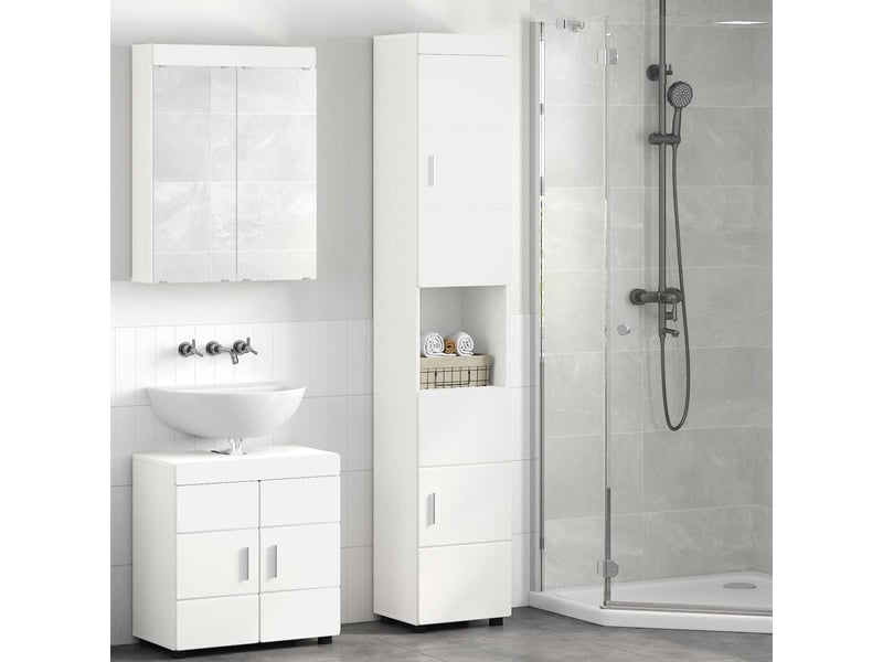 Ensemble d'armoire de salle de bain tulum blanc cf62967 - Conforama B