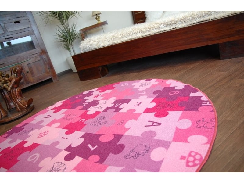  Tapis enfant puzzles violet cercle cercle 100 cm  - Conforama B