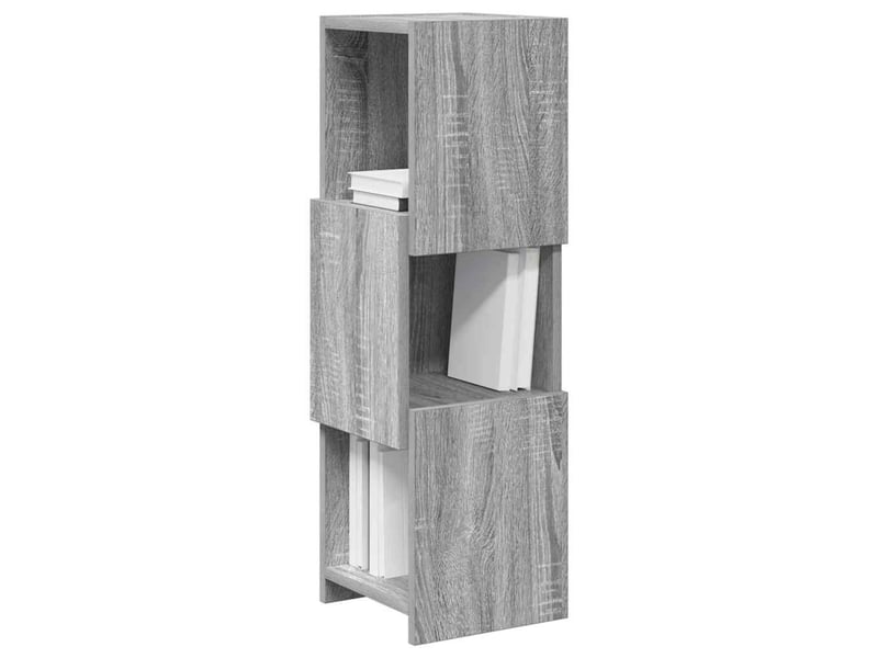  Meuble d'angle, meuble de rangement salon 25,5x25x80cm bois d'ingénierie gris sonoma  - Conforama C
