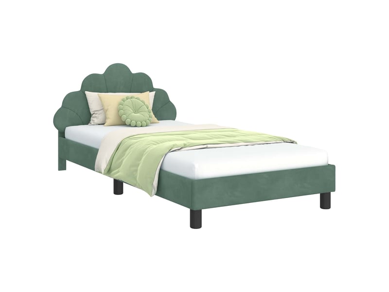  Cadre de lit pour enfants - lit jeune avec tête de lit vert mer 90 x 190 cm  - Conforama A