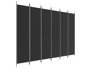 Cloison de séparation - paravent 6 panneaux noir 300x220 cm tissu