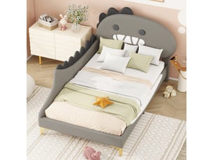 Lit simple 90x200 cm <strong>HAUSS SPOLE</strong>  <strong></strong> coloris gris