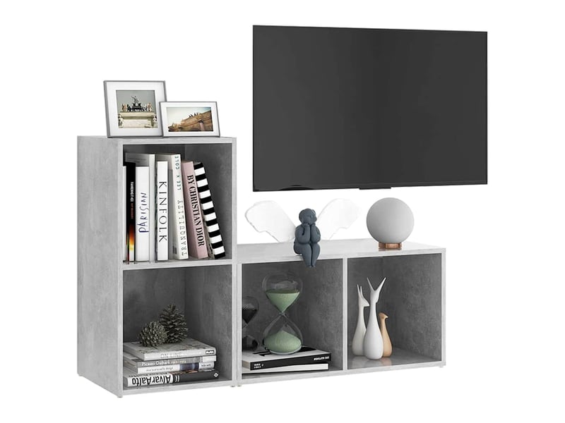  Meubles tv - banc tv - meuble de rangement 2 pcs gris béton 72x35x36,5 cm bois d'ingénierie  - Conforama C