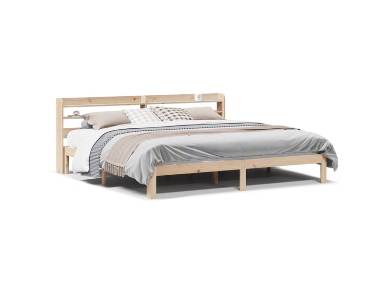  Lit double- lit adulte -  cadre de lit avec tête de lit sans matelas 200x200 cm  - Conforama A