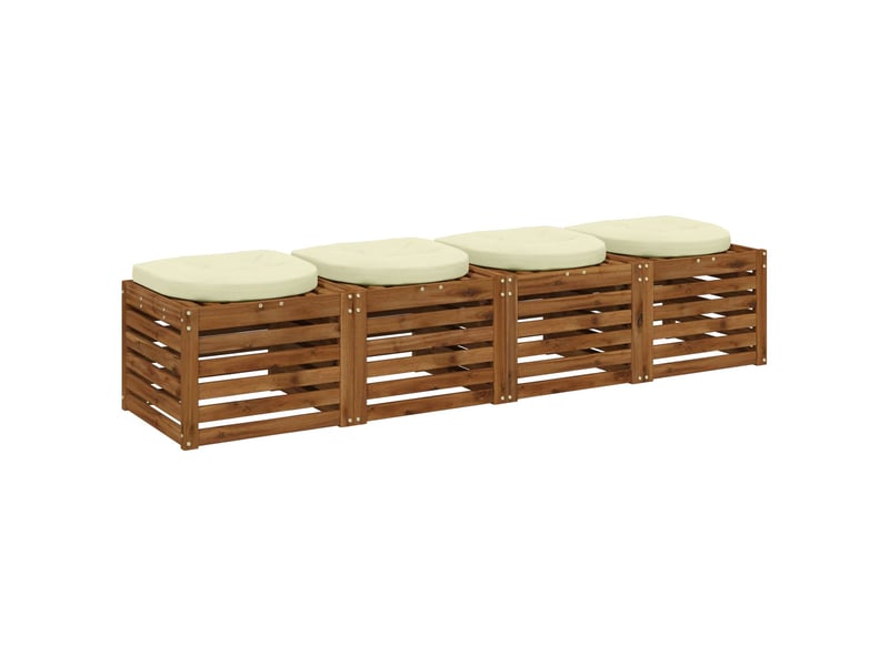  Lot de 4 coussins de siège, coussins d'assise 100 % polyester crème cf60065  - Conforama C