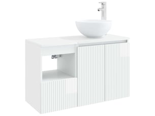 Ensemble de mobilier de salle de bain 2 pc blanc brillant cf64000