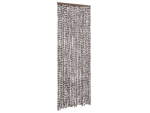 Rideau anti-mouches, moustiquaire marron et blanc 90x200 cm chenille cf43565