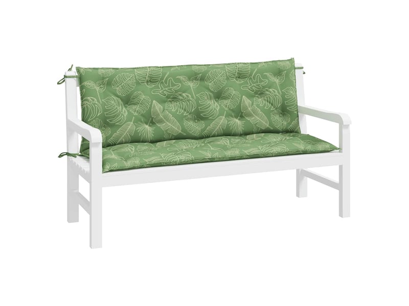  Lot de 2 coussins de banc de jardin, coussins d'assise motif de feuilles tissu cf58671  - Conforama D