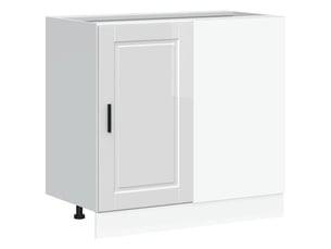 Meuble de rangement, meuble bas de cuisine bois d'ingénierie blanc brillant shl5001
