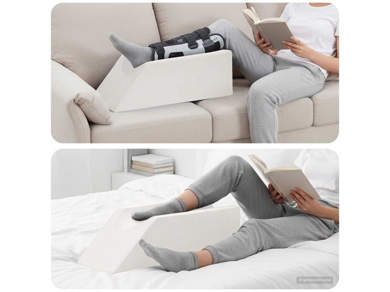  Coussin pour les jambes, oreiller 68 x 25 x 21,5 cm ferme mousse pu blanc cf56583  - Conforama B