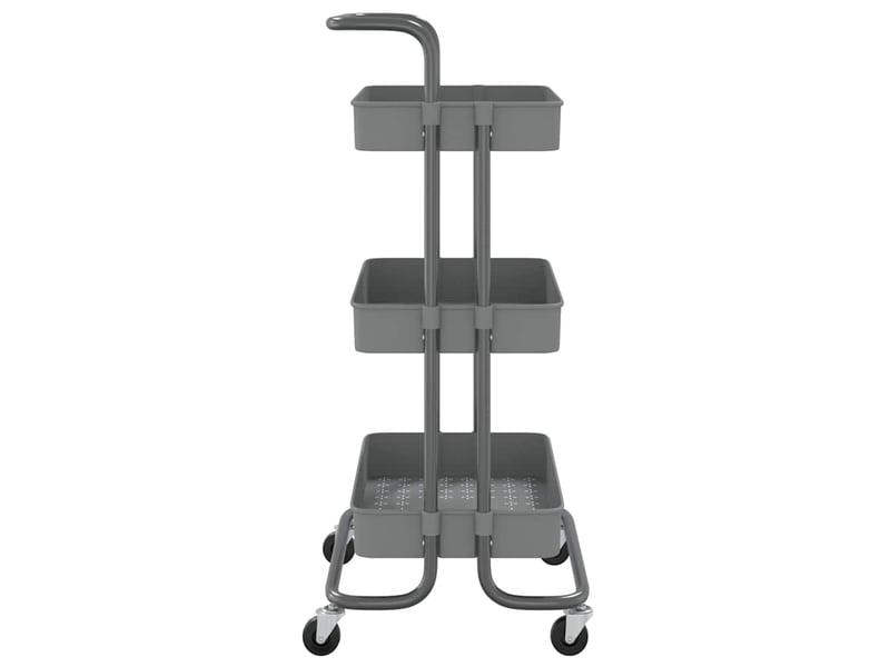  Desserte de cuisine, chariot de rangement 3 niveaux gris 42x35x85 cm fer et abs  - Conforama D