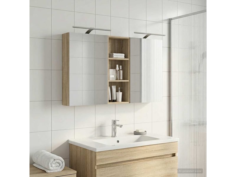  Ensemble de meubles de salle de bain 3 pcs 130x14.5x70 cm shl6250  - Conforama D