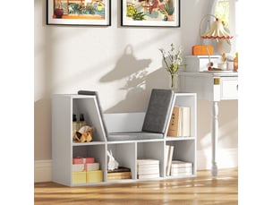 Bibliotheque coloris blanc 6 étagère(s) <strong>DESMIU</strong> <strong></strong> - 105 cm x 63 cm
