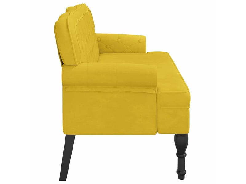  Canapé 2 places avec dossier jaune 119,5x64,5x75 cm velours  - Conforama D