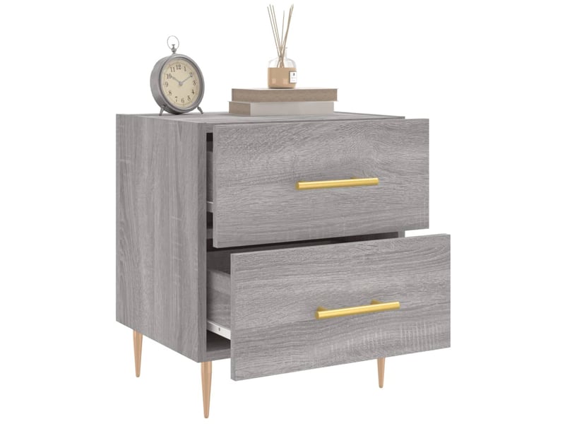  Lot de 2 tables de chevet - cabinet de chevet - table de nuit sonoma gris 40x35x47,5 cm  - Conforama C