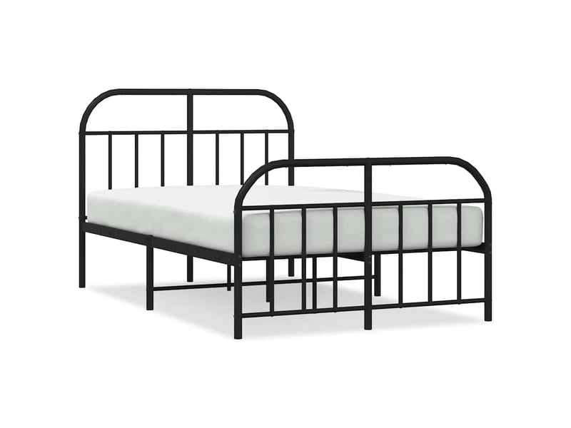  Lit double- lit adulte -  cadre de lit métal sans matelas avec pied de lit noir 120x190cm  - Conforama A