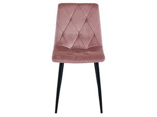 Chaise libra en velours rose avec pieds en métal noir