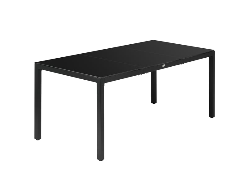  Table de jardin rectangulaire pour 8 personnes avec plateau en verre trempé et cadre en aluminium noir  - Conforama B