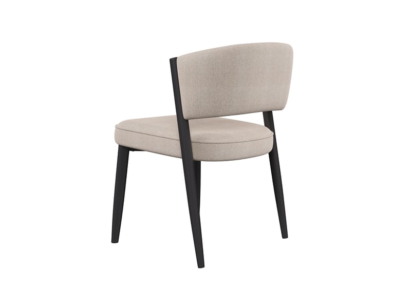  Lot de 4 chaises de salle à manger en tissu chenille taupe, 60x49x80 cm  - Conforama R