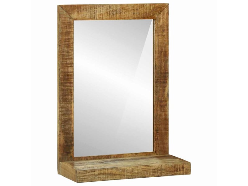  Miroir de salle de bain, miroir de toilette marron bois de mangue massif cf62640  - Conforama C
