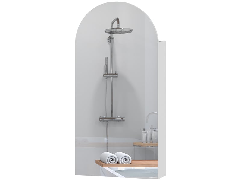  Armoire de toilette murale avec miroir arqué 3 étagères blanc 40 x 12 x 80 cm  - Conforama B