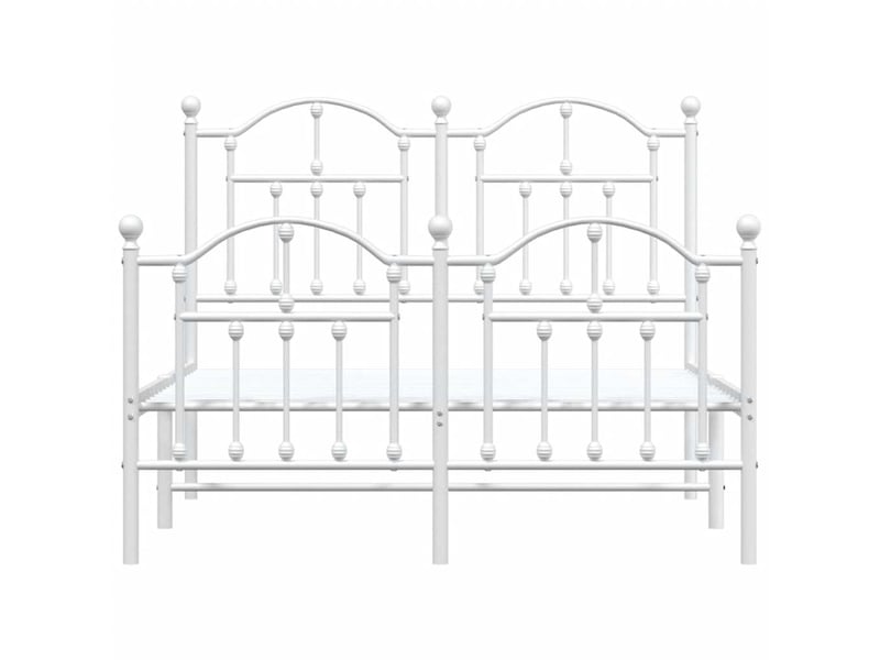  Lit double- lit adulte -  cadre de lit métal sans matelas et pied de lit blanc 120x200 cm  - Conforama D