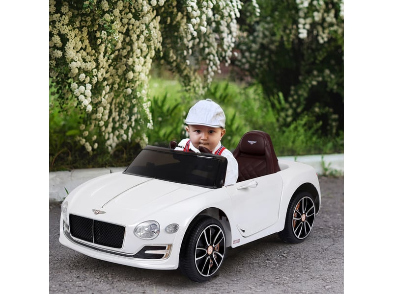  Voiture bentley gt pour enfants, voiture électrique sous licence avec télécommande, 2 moteurs 390, blanche, 108 x 60 x 43 cm  - Conforama D