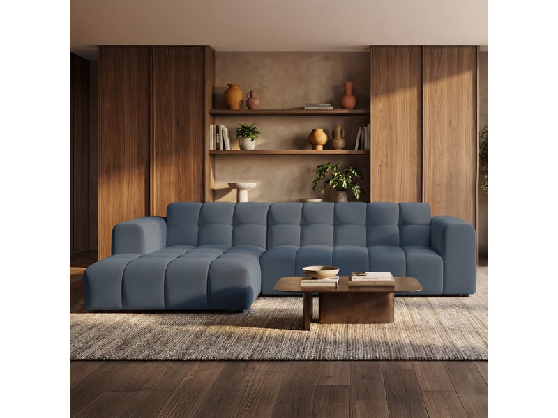 Selsey boloon - canapé d'angle - 300 cm - velours bleu clair Boloon - Conforama B