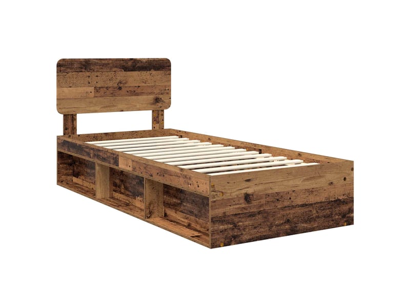  Lit simple- lit adulte -  cadre de lit bois ancien 90 x 200 cm pin massif  - Conforama C