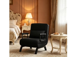 Fauteuil-lit convertible 3 en 1 noir avec dossier réglable