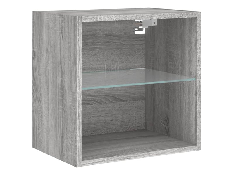  Table de chevet - cabinet de chevet - table de nuit murale avec lumières led sonoma gris  - Conforama E