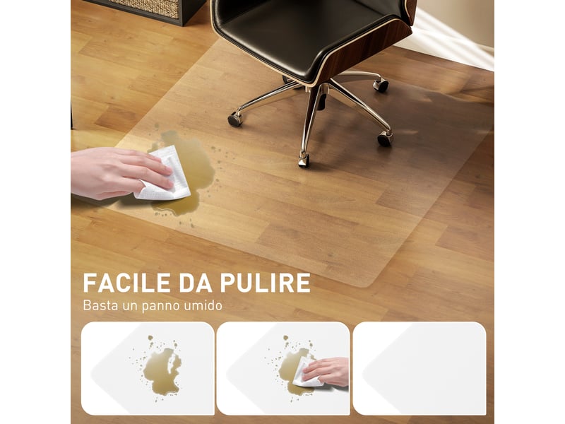 Protection de sol en plastique transparent 120x120 cm pour chaises de bureau - Conforama E